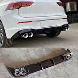 GOLF 8 IÇIN UYUMLU R DIFÜZÖR (PIANO BLACK) - 4 EGZOZ (Life,Style,Impression Paket için)