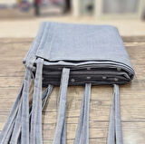 CEYLAN Home Balkon Perdesi Brandası Bağcıklı Ölçü Seçenekli Düz Gri