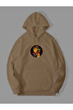 3 İplik Vampurr Baskılı Kemik Kanguru Cepli Kapüşonlu Sweatshirt Hoodie | L