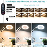 Büyüteçli Masa Lambası LED Işıklı 5/8X Mercekli Göz Koruyucu Işık USB Kısılabilir Aydınlatma Okuma