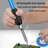 60W Profesyonel Lehimleme ve Test Ekipmanları Lehim Seti Multimetre 8'i 1 Arada Tornavida