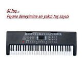 61 Tuşlu Elektronik Org Mikrofonlu Çocuk ve Başlangıç İçin Keyboard Demolu Ritimli