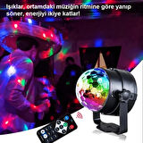 RGB Disko Topu Led Projektör Işık Kumandalı Müzikli Renkli Sahne Lambası Parti Işığı
