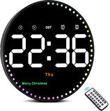10'' Akıllı Dijital Duvar Saati LED Ekran Uzaktan Kumanda 10 Kademe Parlaklık Alarm Sıcaklık Tarih