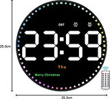 10'' Akıllı Dijital Duvar Saati LED Ekran Uzaktan Kumanda 10 Kademe Parlaklık Alarm Sıcaklık Tarih