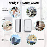 Kablosuz Elektronik Kapı Zili Pilsiz Su Geçirmez IP44 150m-300m Menzil 51 Zil Sesi Kendin Monte Et