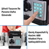 Şifreli Elektronik Kumbara Kasası Çocuklar İçin Para Biriktirme Kutusu Geniş Hacimli Doğum Günü