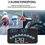 Araba HUD Head-Up Display Dijital Hız Göstergesi GPS Destekli Yol Bilgisayarı Ön Cam Ekran Projektör