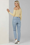 Tek Omuz İpli Bluz Sarı T4328