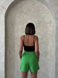 Kuş gözü şort etek yeşil s25819