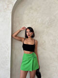Kuş gözü şort etek yeşil s25819