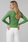 Çıtçıt Detaylı Bluz Yeşil T4343