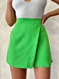 Kapaklı şort etek yeşil s24901