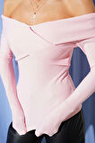 Madonna Çapraz Yaka Bluz Pembe t4331