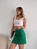 Körüklü cep etek yeşil s24904