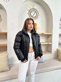 Puffer kısa mont siyah st25534
