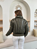 Puffer kısa mont haki st25534