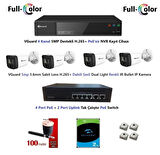 VGuard 5mp Dahili Sesli Ve Gece Renkli 4 Kameralı Tak Çalıştır Hazır IP Kamera Seti 2TB Disk