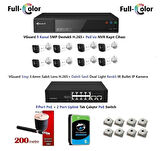 VGuard 5mp Dahili Sesli Ve Gece Renkli 8 Kameralı Tak Çalıştır Hazır IP Kamera Seti 6TB Disk