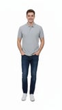 Erkek Pike Kumaş Düğmeli Yaka Regular Fit Günlük Kısa Kol Tişört T-shirt - Gri