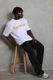 Erkek Baskılı T-Shirt Kısa Kol Bisiklet Yaka Regular Fit Rahat Kalıp Günlük Tişört - Beyaz