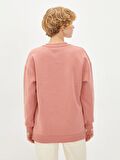 Bisiklet Yaka Baskılı Uzun Kollu Kadın Sweatshirt