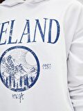 Kapüşonlu Baskılı Uzun Kollu Kadın Sweatshirt