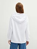Kapüşonlu Baskılı Uzun Kollu Kadın Sweatshirt