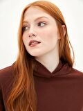 Kapüşonlu Düz Cep Detaylı Uzun Kollu Kadın Sweatshirt