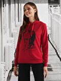 Atatürk Baskılı Uzun Kollu Kadın Hoodie