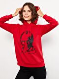 Atatürk Baskılı Uzun Kollu Kadın Hoodie