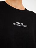 Bisiklet Yaka Baskılı Uzun Kollu Kadın Sweatshirt