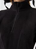 Dik Yaka Uzun Kollu Kadın Polar Sweatshirt