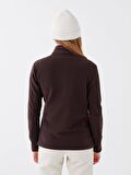 Dik Yaka Uzun Kollu Kadın Polar Sweatshirt