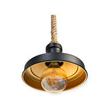 WIND LIGHTING HİSAR HALATLI METAL SARKIT, E27 DUYLU, SİYAH/Çİ GOLD 