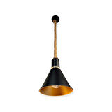 WIND LIGHTING KONİK HALATLI METAL SARKIT, E27 DUYLU, SİYAH/GOLD