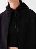 Kapüşonlu Oversize Kadın Fermuarlı Sweatshirt