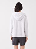Düz Uzun Kollu Oversize Kadın Hoodie