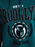 Baskılı Uzun Kollu Oversize Kadın Hoodie