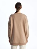 Bisiklet Yaka Düz Uzun Kollu Kadın Sweatshirt Tunik