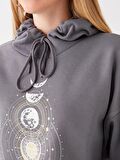 Baskılı Uzun Kollu Kadın Hoodie