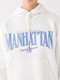 Baskılı Uzun Kollu Oversize Kadın Hoodie