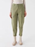 Dar Fit Gabardin Kadın Kargo Pantolon