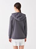 Baskılı Uzun Kollu Kadın Hoodie