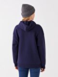 Baskılı Uzun Kollu Oversize Kadın Hoodie