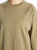 Bisiklet Yaka Düz Uzun Kollu Kadın Sweatshirt Tunik