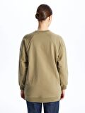 Bisiklet Yaka Düz Uzun Kollu Kadın Sweatshirt Tunik