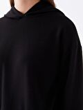 Düz Uzun Kollu Kadın Hoodie