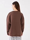 Bisiklet Yaka Rick and Morty Baskılı Uzun Kollu Oversize Kadın Sweatshirt
