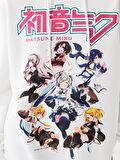 Hatsune Miku Baskılı Uzun kollu Oversize Kadın Hoodie